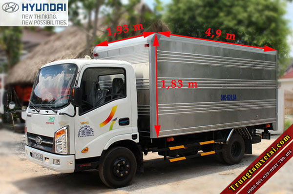 Kích thước thùng xe tải Veam VT350 3T5-trungtamxetai.com